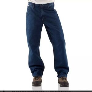 NWT! Men's Carhartt Flame-Resistant Signature Denim Dungaree Jeans